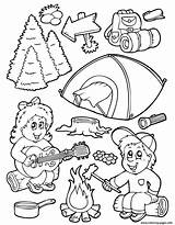 Camping Coloring Summer Preschool Pages Printable Color Book sketch template