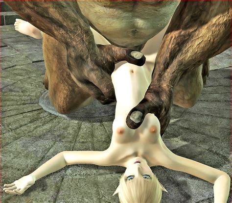 3d blond elf teen getting impaled on a gigantic troll dick 3d demons pleasure