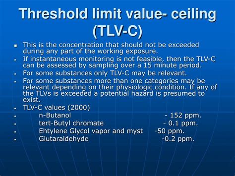 threshold limit values  chemical substances powerpoint  id