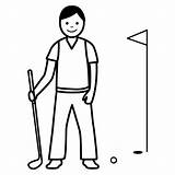 Golfistas Golfista Pintar sketch template