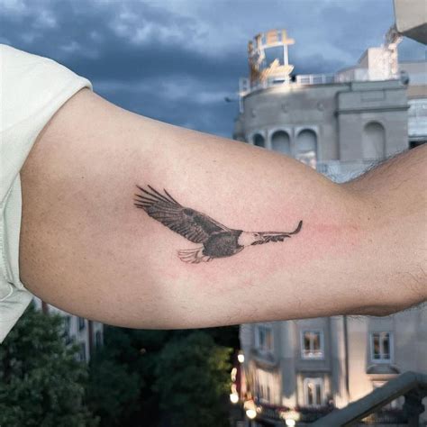 Micro Realistic Eagle Tattoo On The Inner Arm