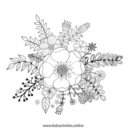 flower coloring pages  adults kids activities