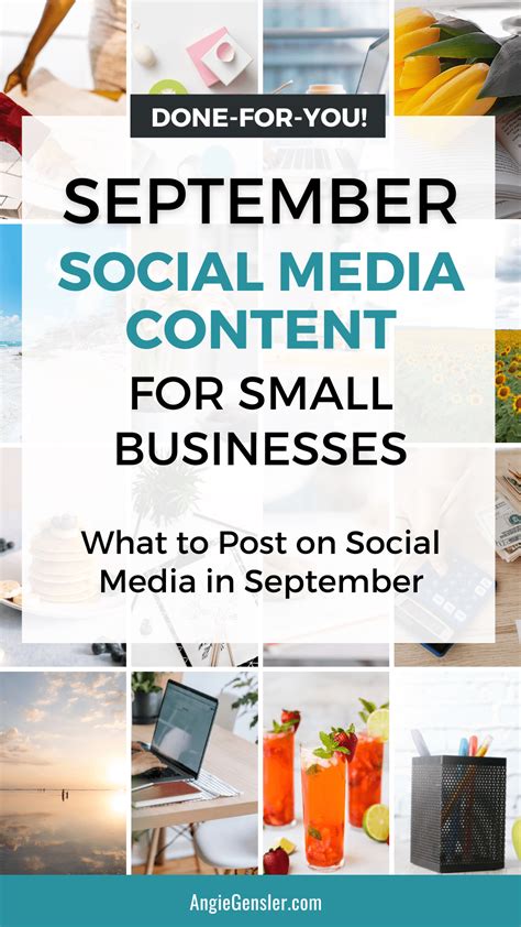 september social media post ideas done for you content angie gensler