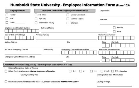 employee information form templates  word  excel