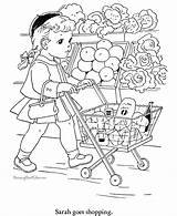 Coloring Pages Food Shopping Kids Grocery Printable Store Sheets Print Color Sheet Children Colouring Raisingourkids Books Vintage Rocks Drawing Popular sketch template