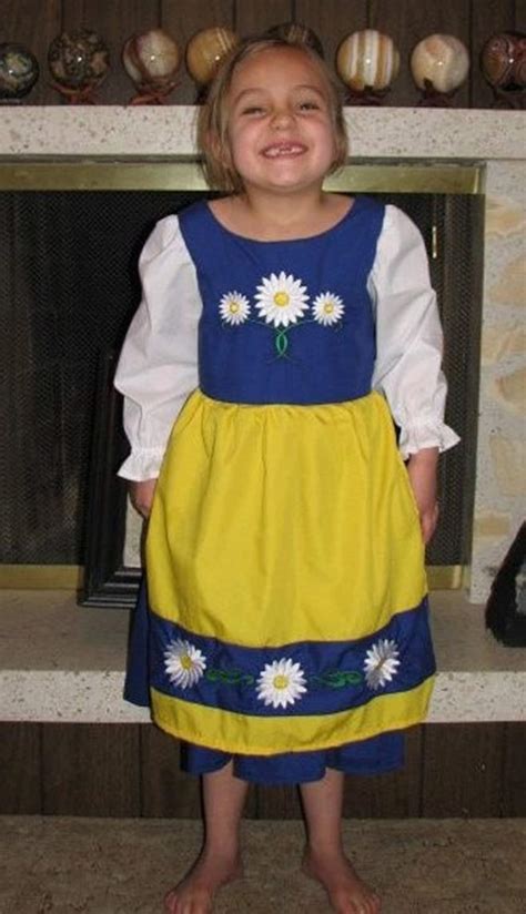 Cute Swedish National Girls Costume Scandinavian Sweden Etsy Ireland