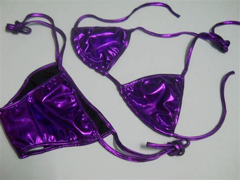 Fashion Care 2u S228 4 Sexy Metallic Purple Bra Swimwear