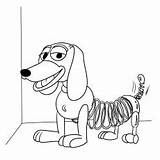 Toy Story Coloring Slinky Dog Pages Cute Printable Kid Little Woody sketch template