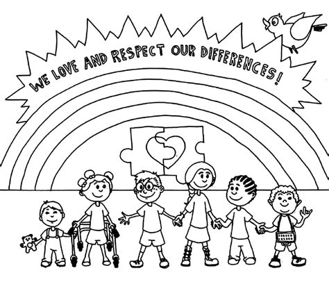 diversity  color coloring page  printable coloring pages  kids