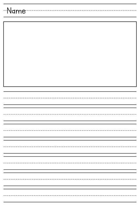 printable primary paper template lined paper  kindergarten