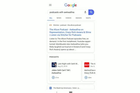 google  podcasts playable  search results kitsune digital