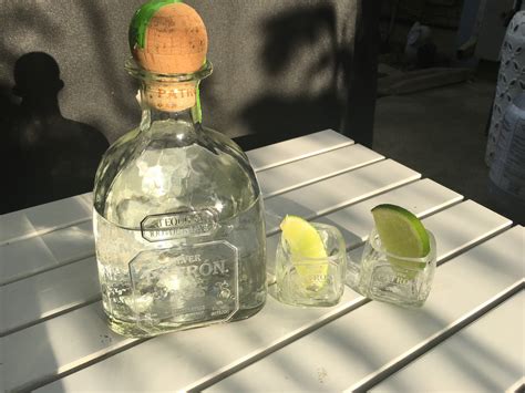 Patron Tequila 50ml Bottle Shot Glasses Set Of 2