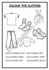 Clothes Colour Worksheet Worksheets Vocabulary Esl Preview Eslprintables sketch template