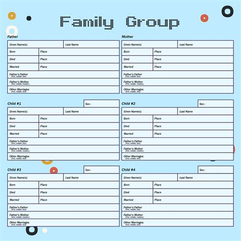images  printable family tree sheets family group sheet