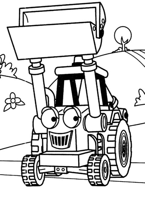 muck  tractor  digger coloring page color luna