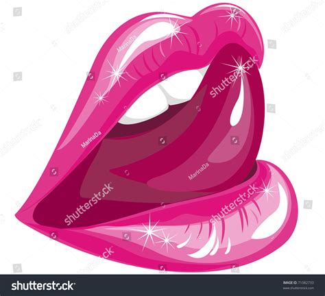 Sexy Lips Mouth Tongue Vector Illustration Stock Vector