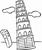 Tower Pisa Colorear Dibujos Leaning Laminas Eiffel Monumentos Designlooter Aporta Aprender Deseo Pueda Educacion sketch template