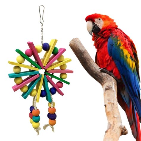pet parrot bird toys colorful knots block parrot hanging chewing blocks small balls toys