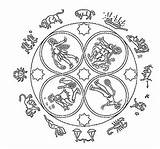Zodiac Mandala Coloring Pages Virgo Adults Printable Mandalas Horoscope Signs Sign Drawing Symbols sketch template