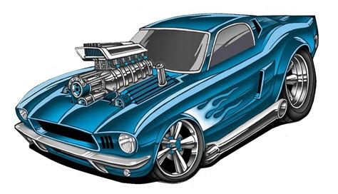 Ford Mustang Car Cartoon Cool Car Drawings Art Cars