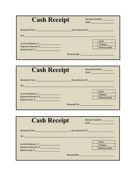 cash receipt template formats examples  word excel hot sex picture