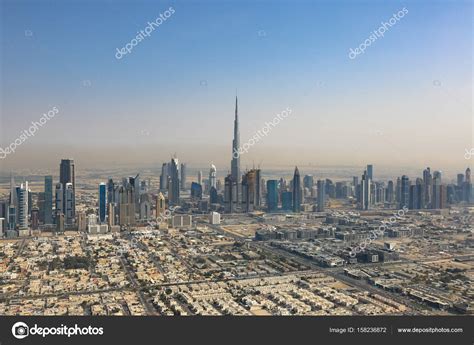 dubai burj khalifa skyscraper aerial view photography stock editorial