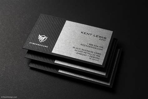 bold modern custom embossed black business card template
