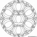 Mandala Pumpkin Coloring Pages Color Printable Embroider Transparent Available Thanksgiving Halloween sketch template
