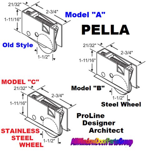 pella sliding patio door roller replacement set   model   window door parts
