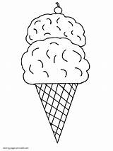 Ice Cream Coloring Pages Cone Food Sheet Printable Print Color Sweet Sundae Cones Kids sketch template