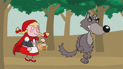 bbc learning little red riding hood and the big bad wolf walking in