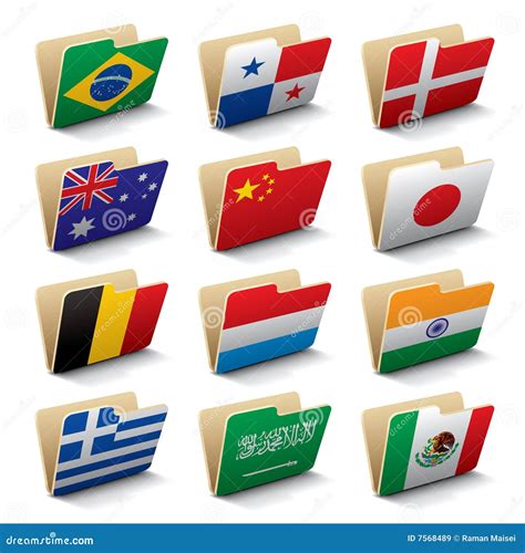 world folders icons  stock vector illustration  australia