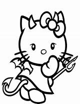 Devil Coloring Kitty Hello Pages Printable Color Getcolorings Print Getdrawings Tazmanian sketch template