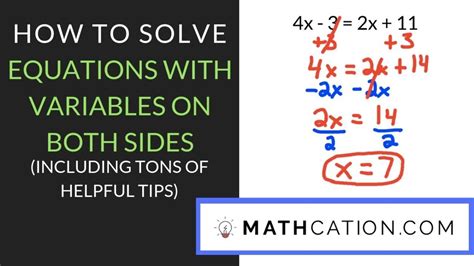 secret  solving equations  variables   sides mathcation