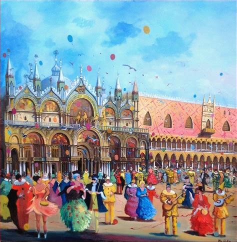 Carnival In Venice Italy Painting By Mauro Puppo