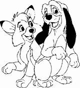 Coloring Pages Hound Fox Disney Dog Color Drawing Coloriage Clipart Print Christmas Colouring Dessin Drawings Rox Et Characters Kids Dessins sketch template