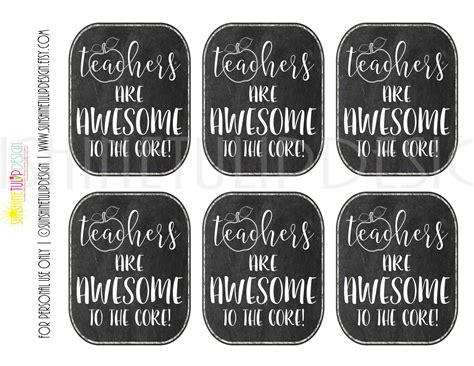 printable teacher appreciation gift tags teachers  awesome
