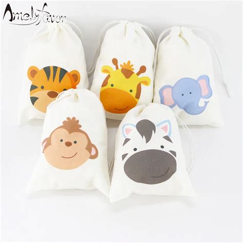 safari baby animals theme party favor bags candy bags baby shower birthday gift bags jungle