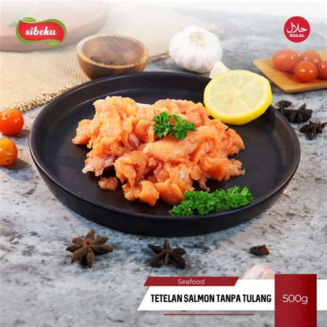 Jual Tetelan Ikan Salmon Tanpa Tulang 500 Gram Frozen Food Sibeku Di