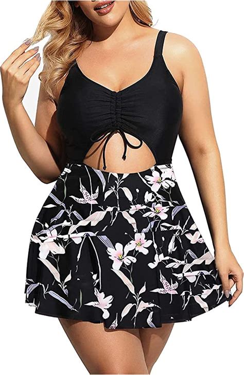 Boiyi Women Plus Size Swimsuits Two Piece Tummy Control Bathing Suits