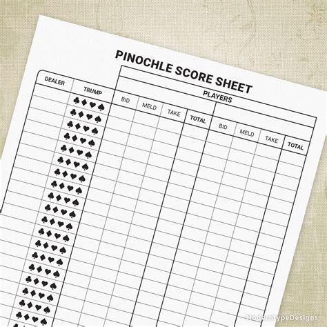 printable pinochle game score sheet australia ubicaciondepersonas