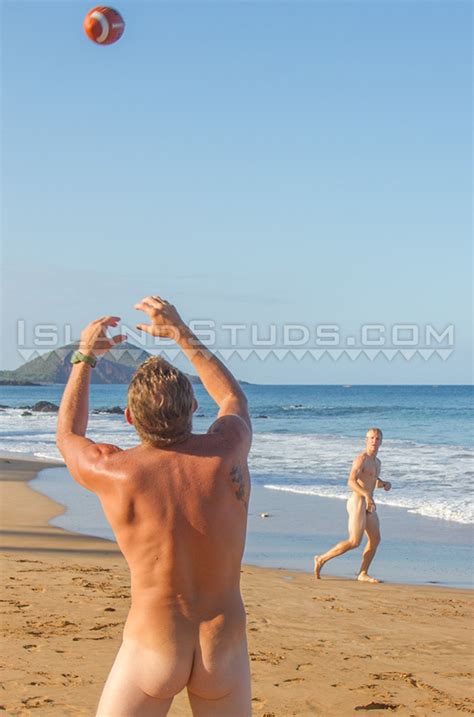 nyles and daddy van two straight surfer jocks playing football naked outside horny gay porn