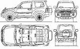 Pajero Mitsubishi Swb Blueprints Suv Car sketch template