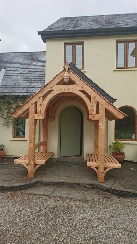 wooden front porch  seats traditional timber frames grace design