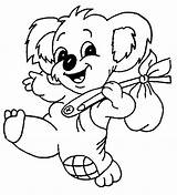 Koala Coloring Pages Bear Printable Kids sketch template