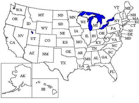 map   united states  color delineation   states