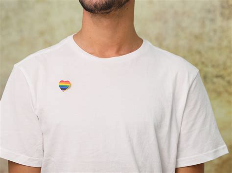 prideoutlet lapel pins gay pride rainbow heart