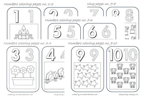 numbers coloring pages creative kitchen