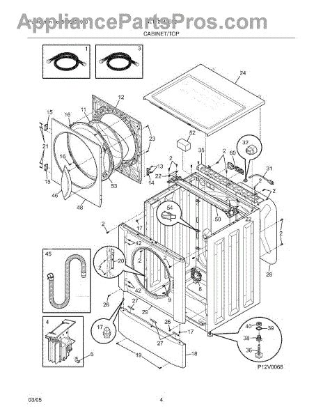 frigidaire stackable washer dryer parts diagram  wiring diagram source
