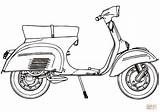 Vespa Scooter Coloring Piaggio Drawing Motor Sprint Pages Getdrawings Drawings Supercoloring Printable sketch template